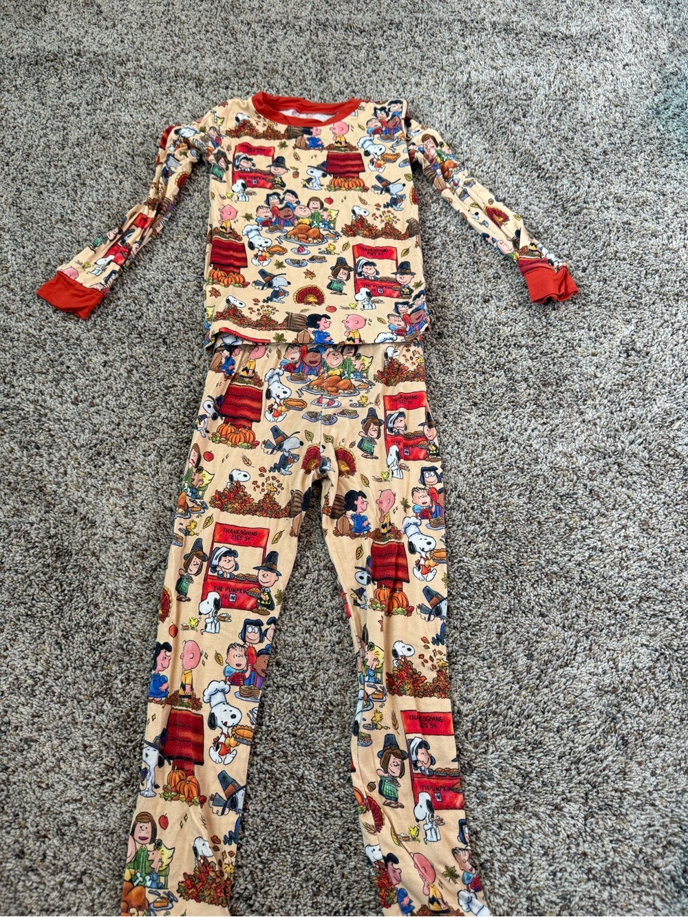Showstoppers Bamboo Charlie Brown Thanksgiving Pajamas Size 3T